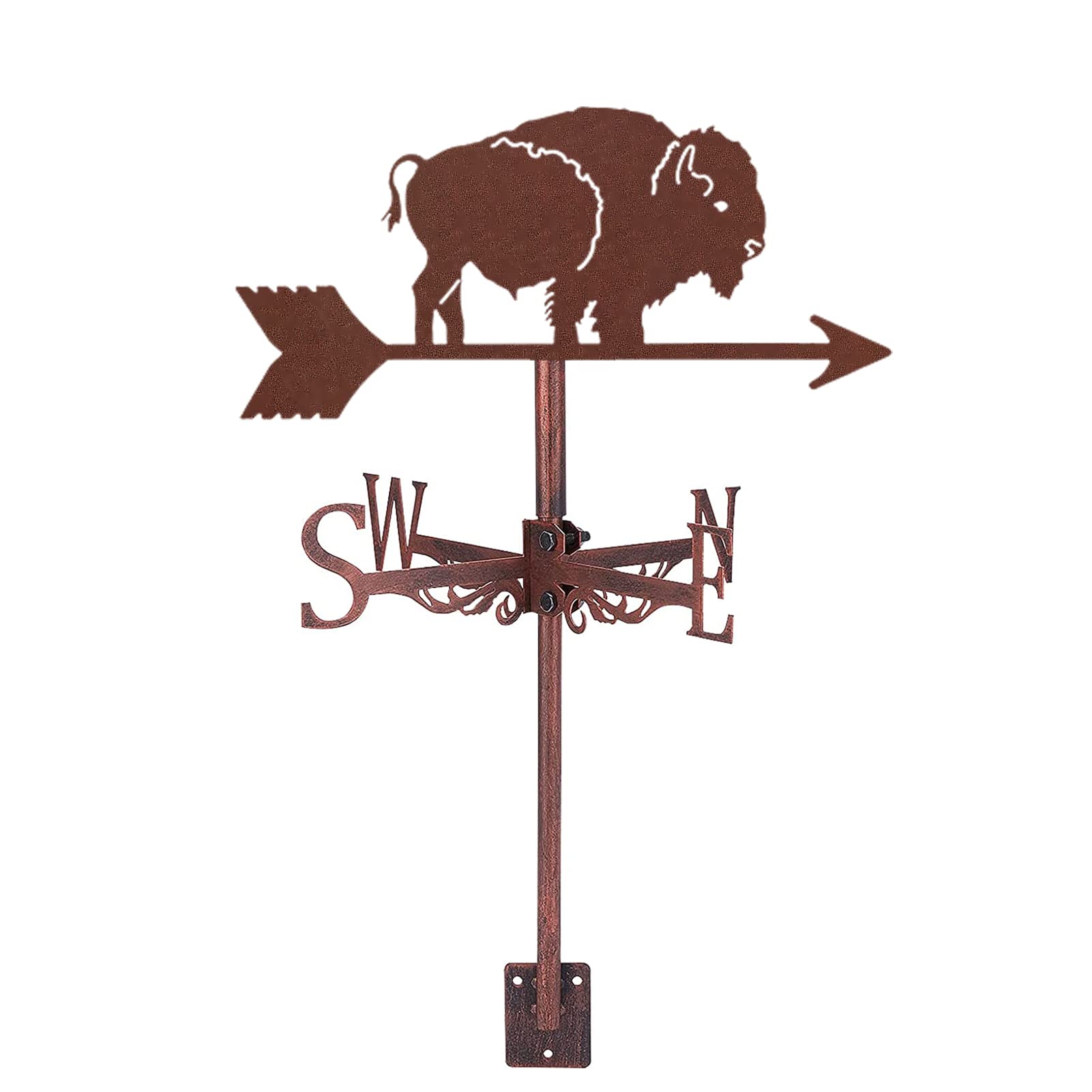 TAXXII Weathervane Cows and Sheep Red Metal Ornament Wind Direction Indicator, Yard Roofs Vane Outdoor Garden Farm Decoration, A(D)