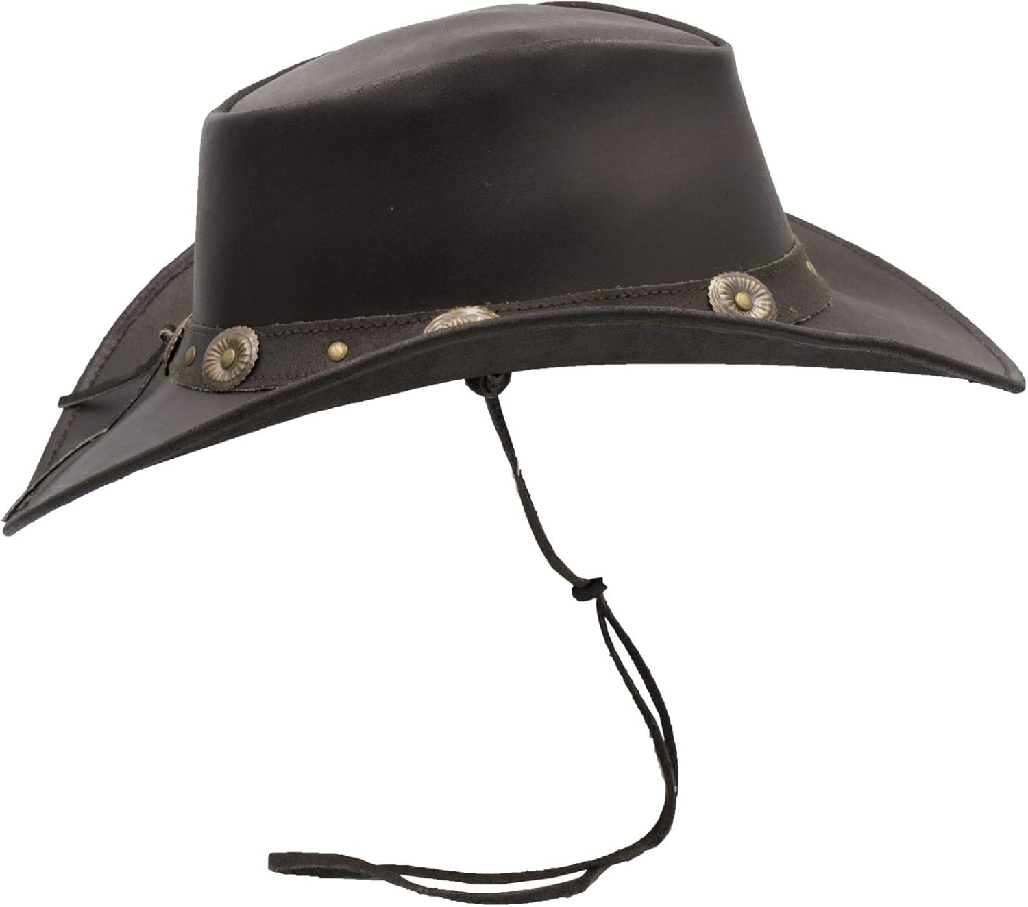 Walker and Hawkes - Leather Cowhide Outback Cowboy Conchos Hat