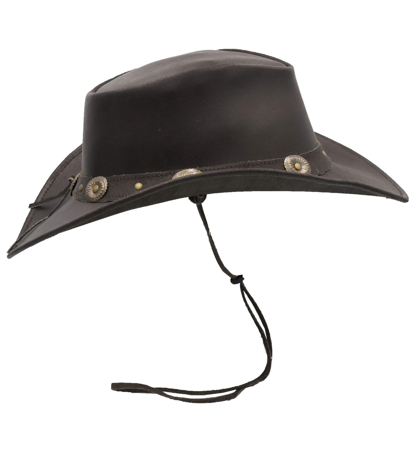 Walker and Hawkes - Sombrero de Conchos de Vaquero Outback de Cuero de Vaca