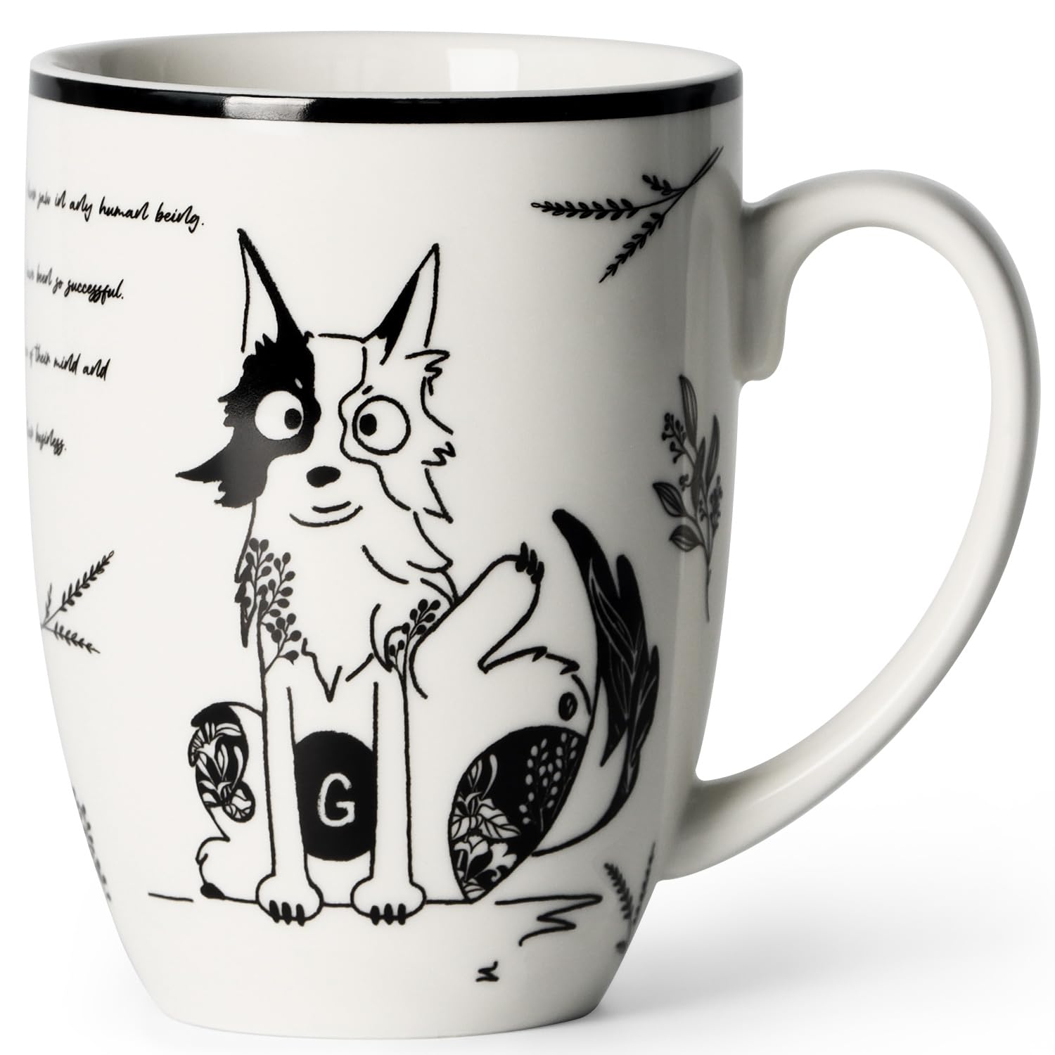 Smilatte Cute Gifts 16 oz Large Ceramic Coffee Mug for Dog Lovers Funny Tea Cups for Women and
