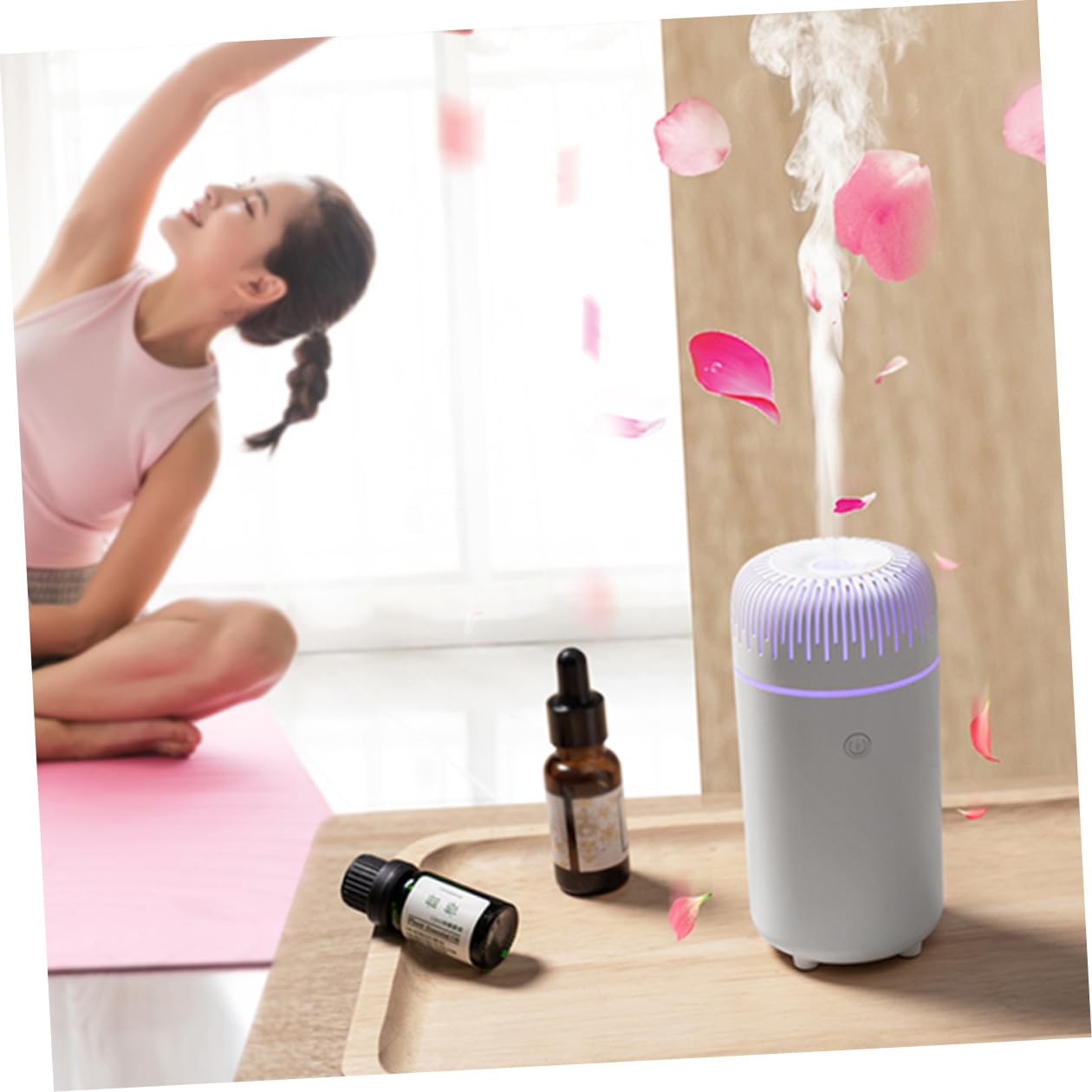 Difusor de Aroma para Coche y Hogar Humidificador Ultrasónico Compacto y Silencioso Brumizador de Esencias Ambientador Eléctrico Portátil para Habitaciones Pequeñas y