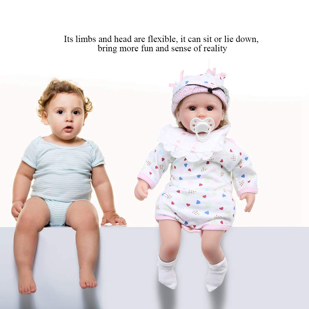Poupées réalistes en Silicone pour bébé garçon de 15,75 Pouces avec tétine et biberon, Accessoires pour Enfants de 3 Ans et Plus, Cadeaux