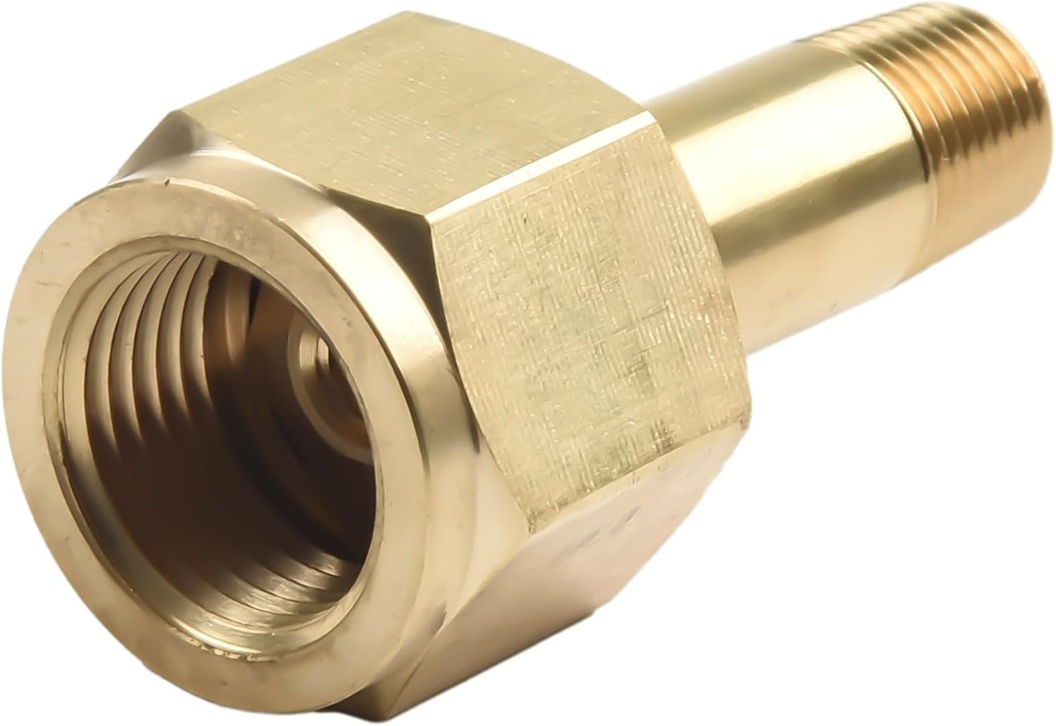 Brass CGA-320 Regulator Inlet Nut and 2" Nipple with Washer, Cylinder Connector Carbon Dioxide Welding Equipment, Gold Finish