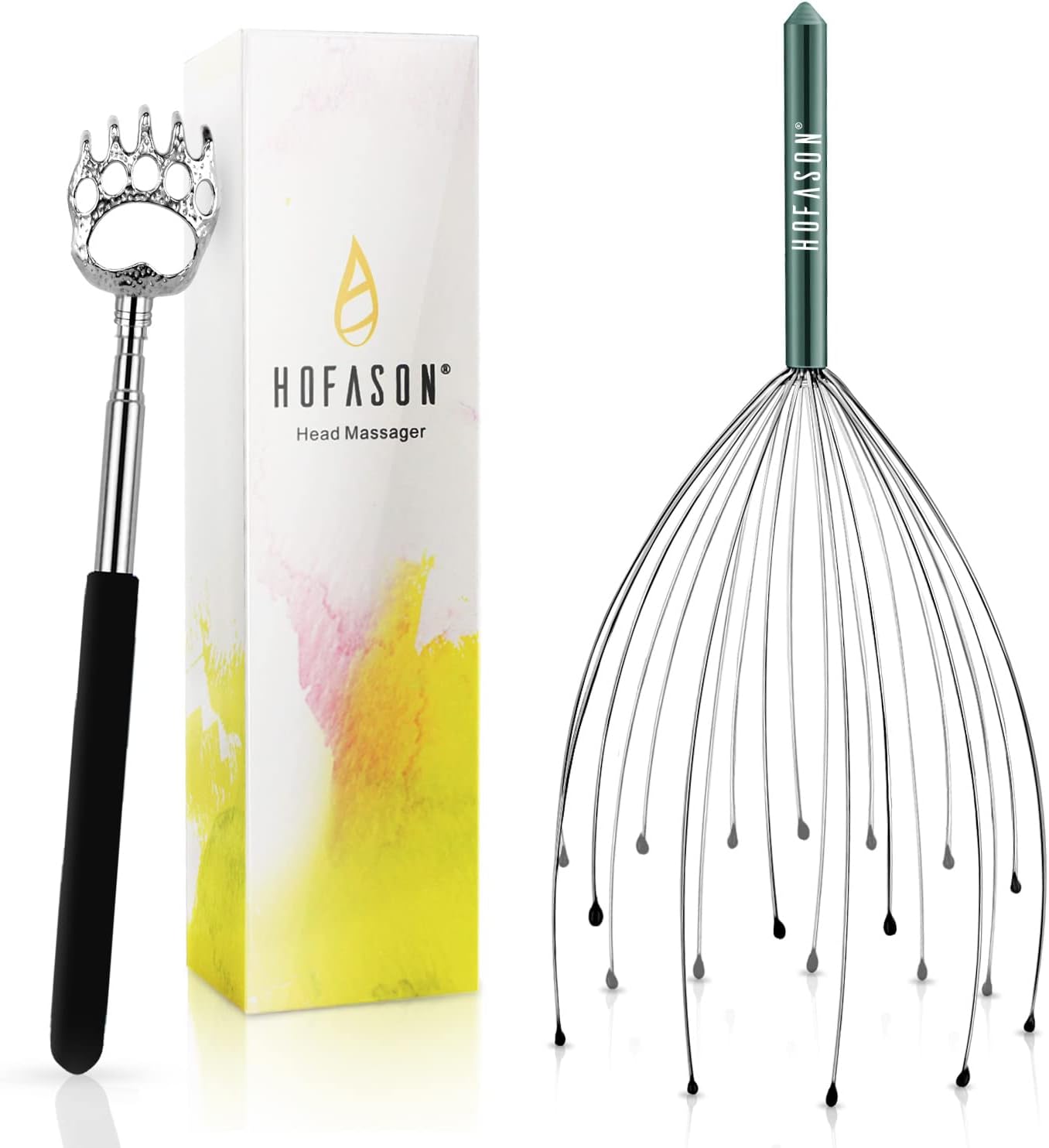 HOFASON Scalp Massager with 20 Fingers, Head Massager Back Scratcher