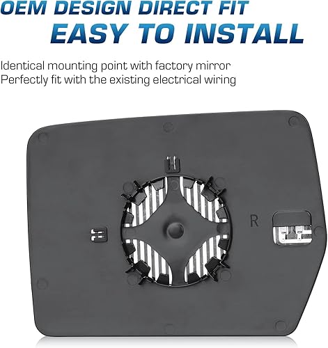 Miniatura 4 de Youxmoto Espejo calefactable para el lado derecho del pasajero, repuesto para Ford F150 2011 2012 2013 2014 con soporte trasero, se adapta a