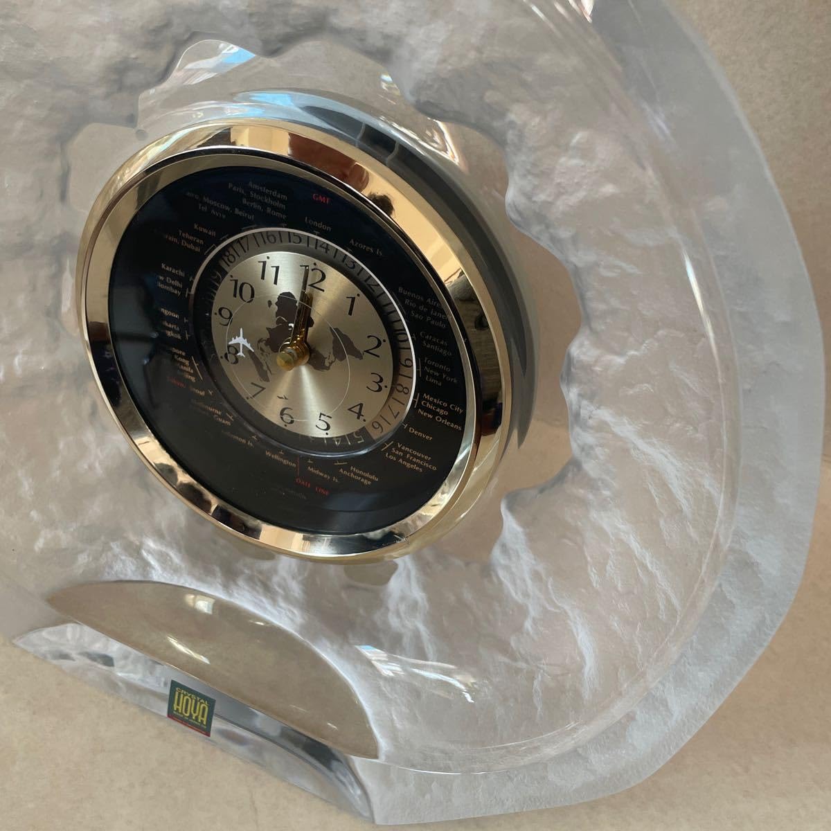 クリスタル時計 置き時計 インテリア アンティークHOYA ECS202C クリスタル時計 置き時計 インテリア アンティークHOYA ECS202C