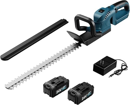 20-Inch Brushless Cordless Hedge Trimmer with Two 24V Batteries
