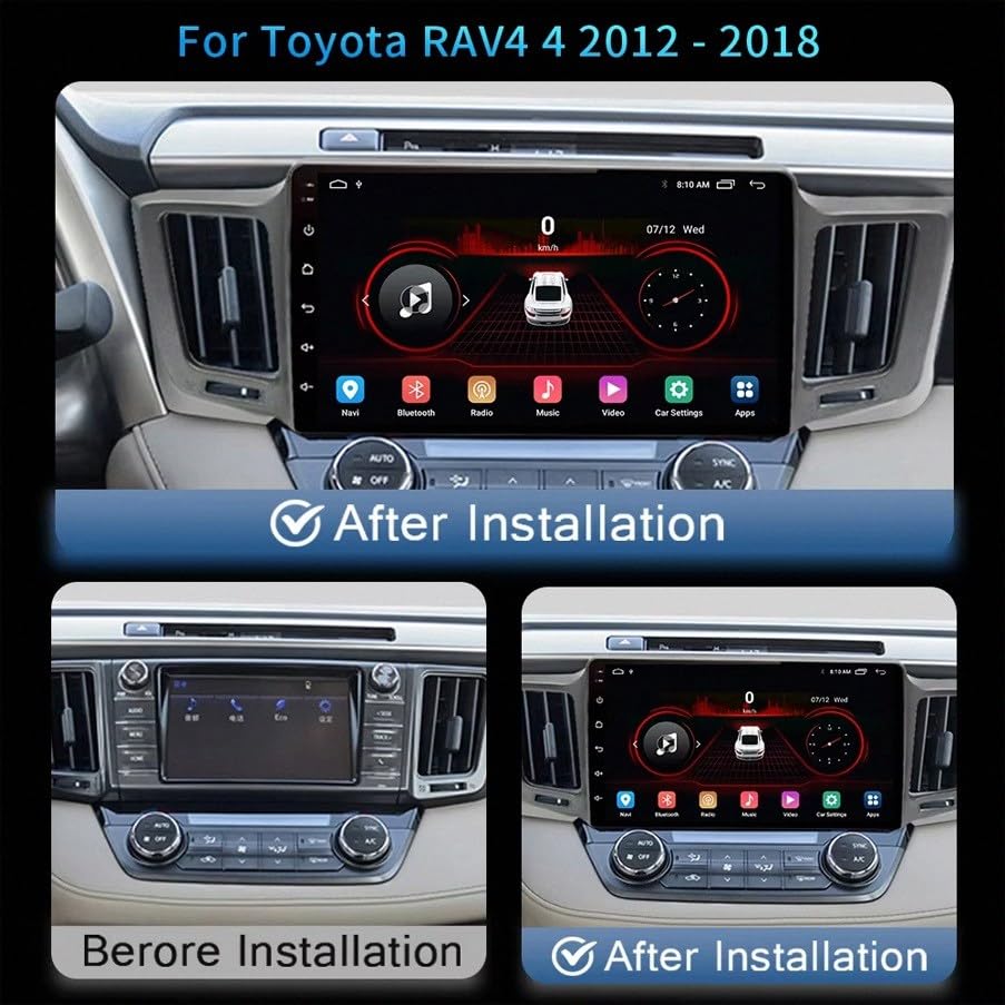 Pantalla de coche Toyota RAV4 que soluciona los cables sueltos con Android Auto 2