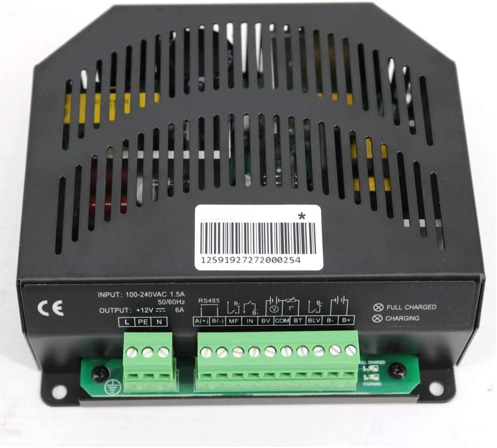 Fully Automatic Battery Charger Battery Replenisher with Float Charging and Two/Three Stage Charging Battery RS485 Interface Power Factor Compensation Programmable Input Port Pack 12V/6A