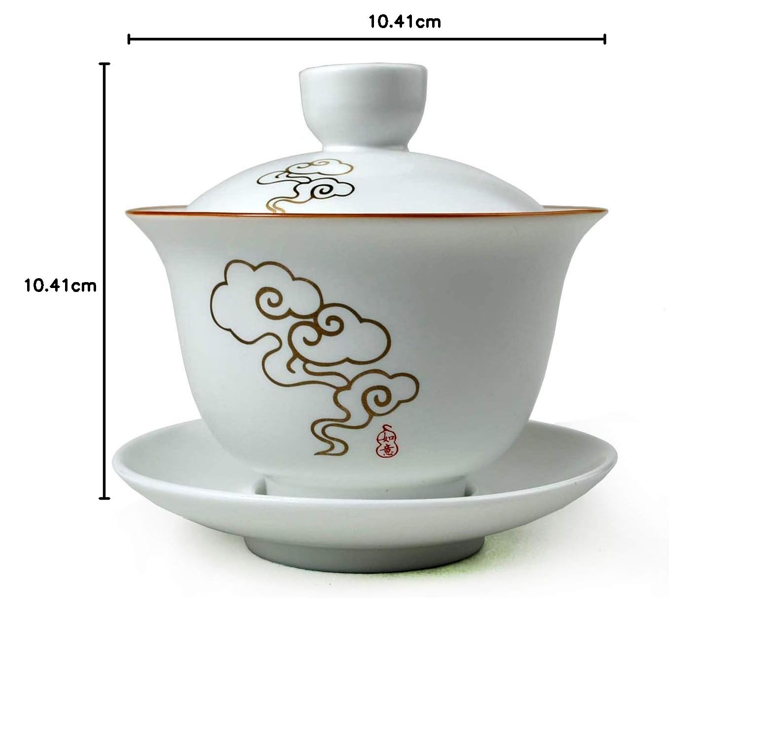 Porcelana Gaiwan 236 ml filiżanka do herbaty biała glazurowana Tureen chińska miska Sancai pokrywka miska zestaw spodków (pomyślne chmury)