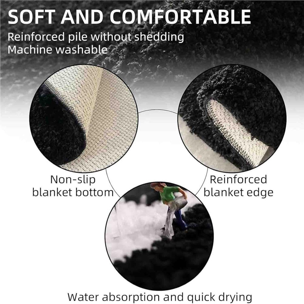 8 Ball Teppich Rutschfester Rund Ball Rug Für Schlafzimmer Wohnzimmer 8 Billard-Bodenteppich Weich Saugfähig Dekorativer Teppich,C Faux Cashmere,100cmx100cm
