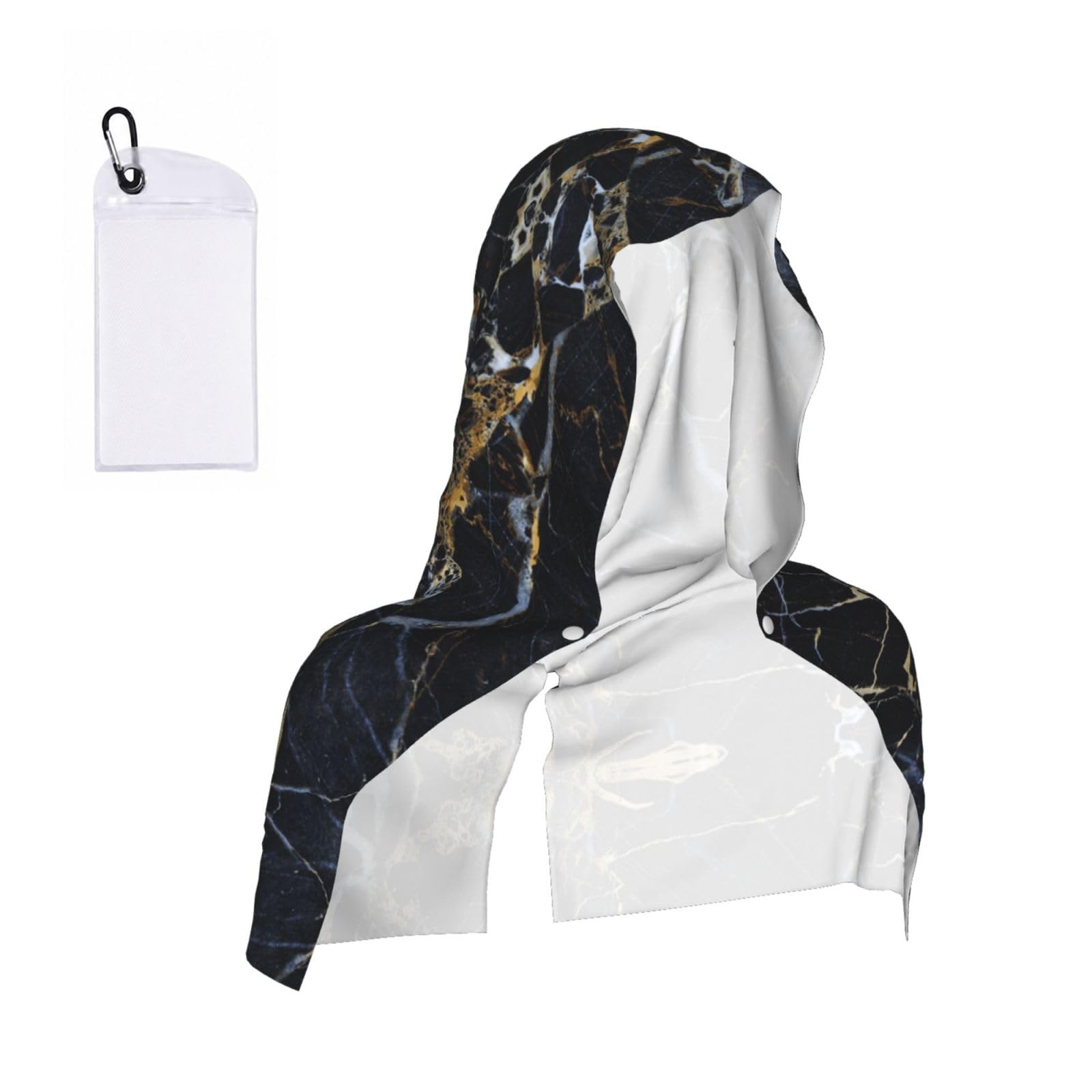 EZDLOWVBA Colored Marble Print 2 Pack Cooling Hoodie Towels,Sports Headscarf, Neck Wrap Scarf,Breathable Cooling Towel For Neck And Face, Travel, Swimming, Training