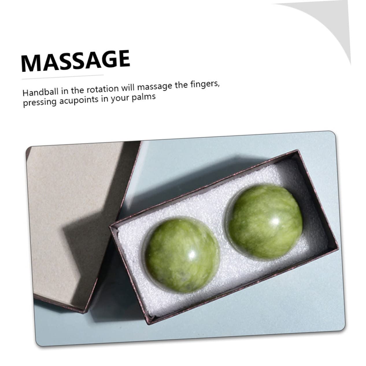 Handmassagebälle Tragbar Grüne Jade 2 Stück mit Glatter Oberfläche und Muskelentspannung für Gesundheitsübungen und Selbstmassage zu Hause