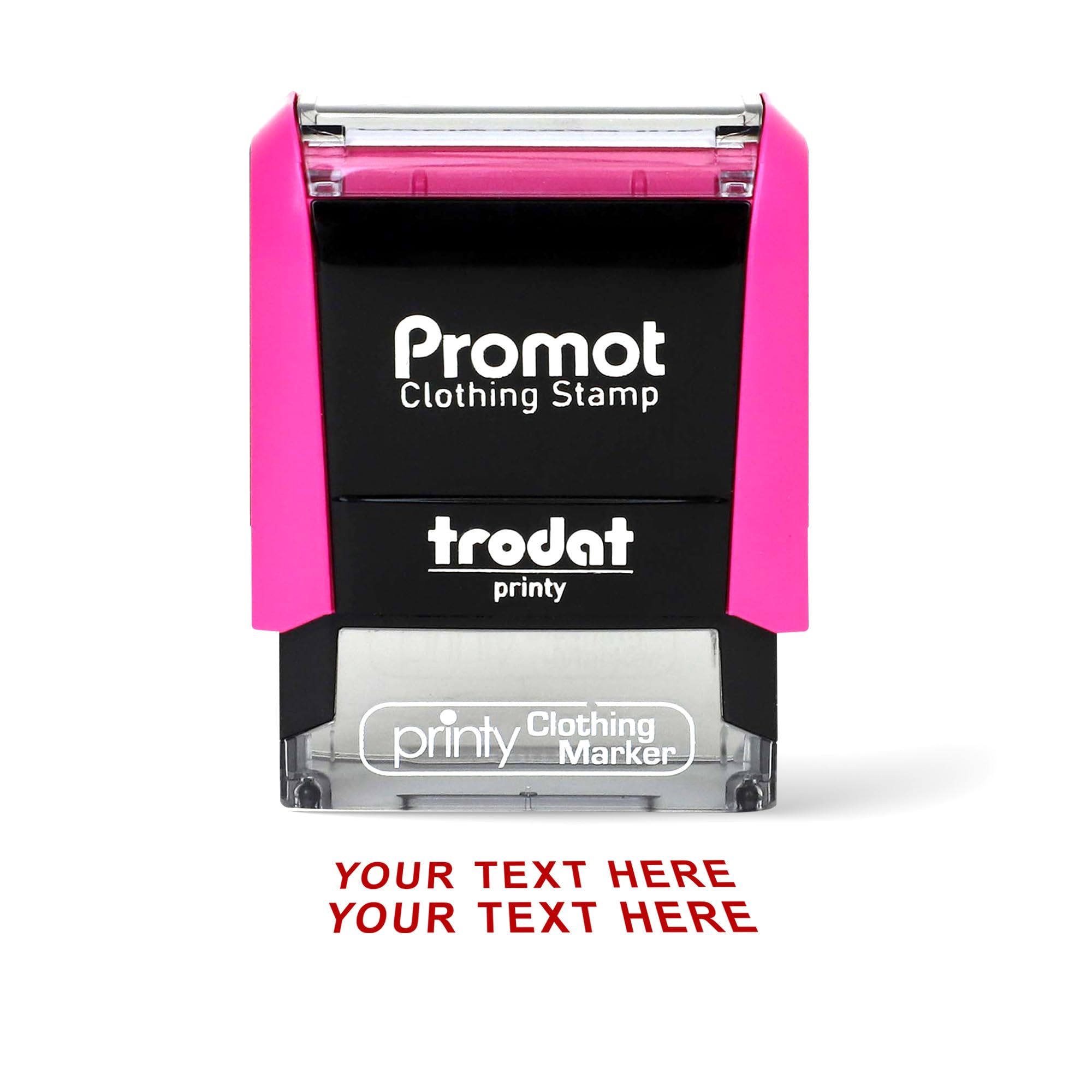 PromotClothing Stamp - Self Inking Name Stamp for Personalized Shirt, School Uniform, Camp, Custom Labels, Return Addresses, and More - Up to 2 Lines of Text, Approximately 16 Characters Per Line