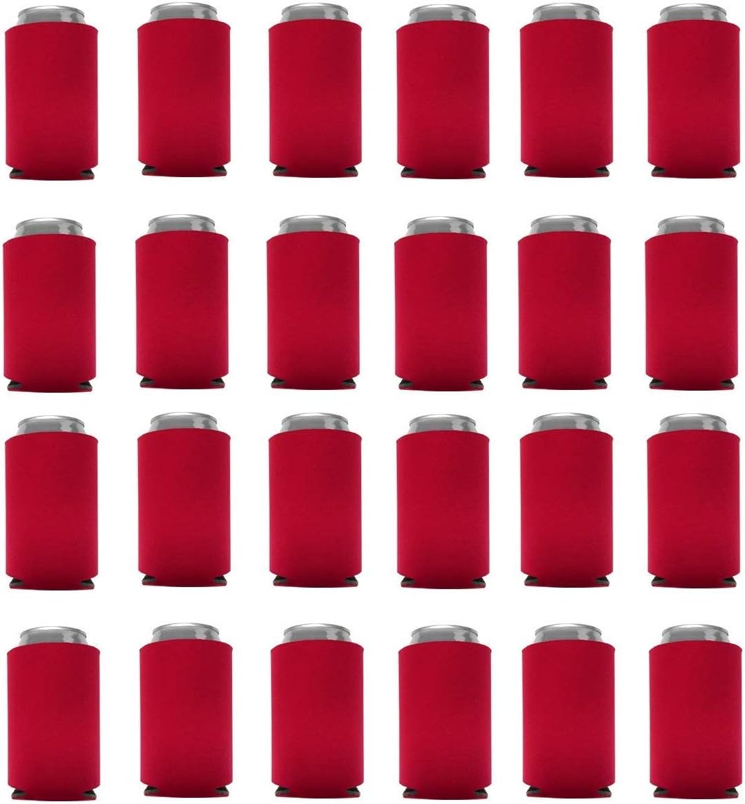 Can Cooler Sleeves Blank Poly Foam (24, Red)