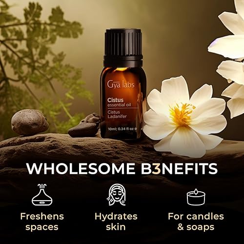 Miniatura 5 de Gya Labs - Aceite esencial de cistus para el alivio del dolor, aceite natural de cistus para el cuidado de la piel y la respiración, 100 % puro, de