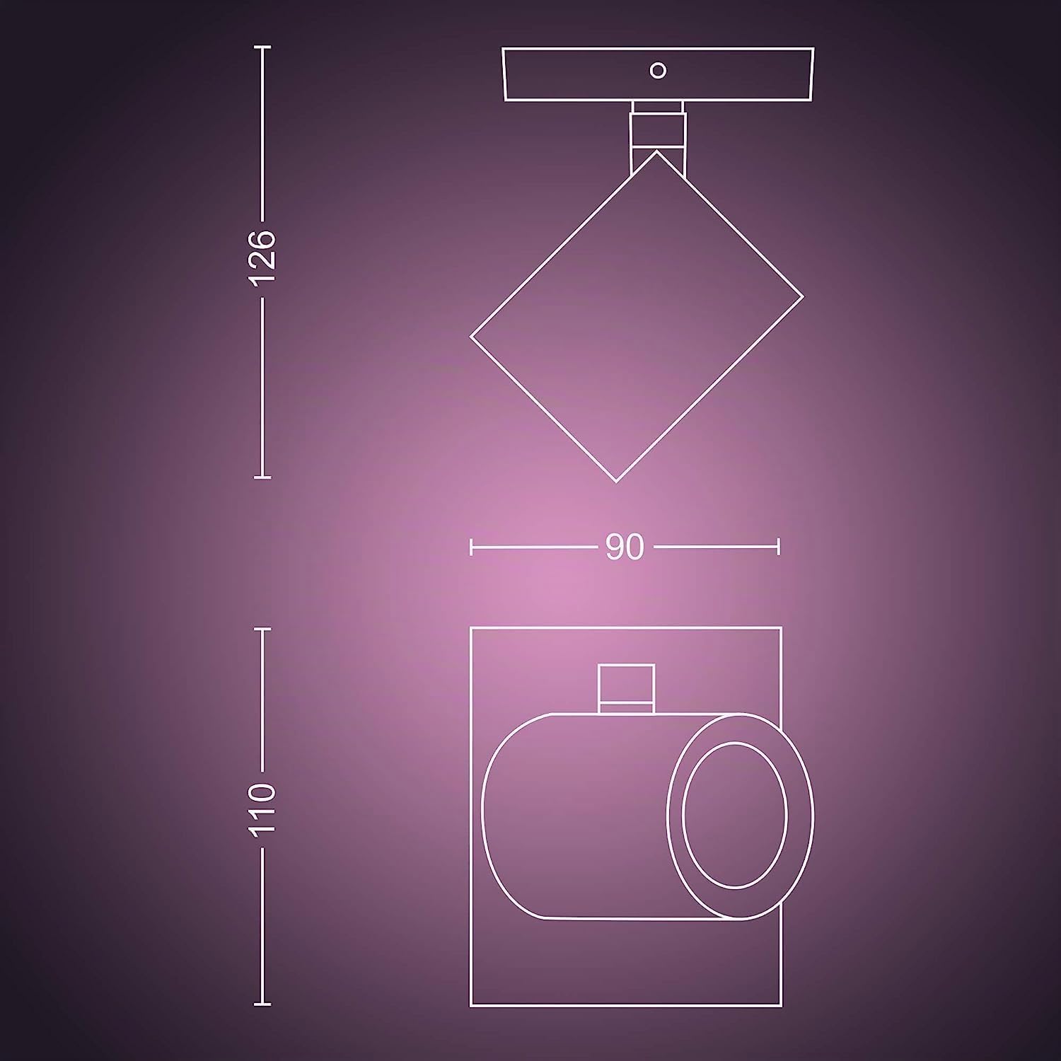 Philips Hue – Lámpara inteligente, Hue Argenta, Foco LED Inteligente, Luz Blanca y de Colores, Compatible con Alexa y Google Home, Color Blanco