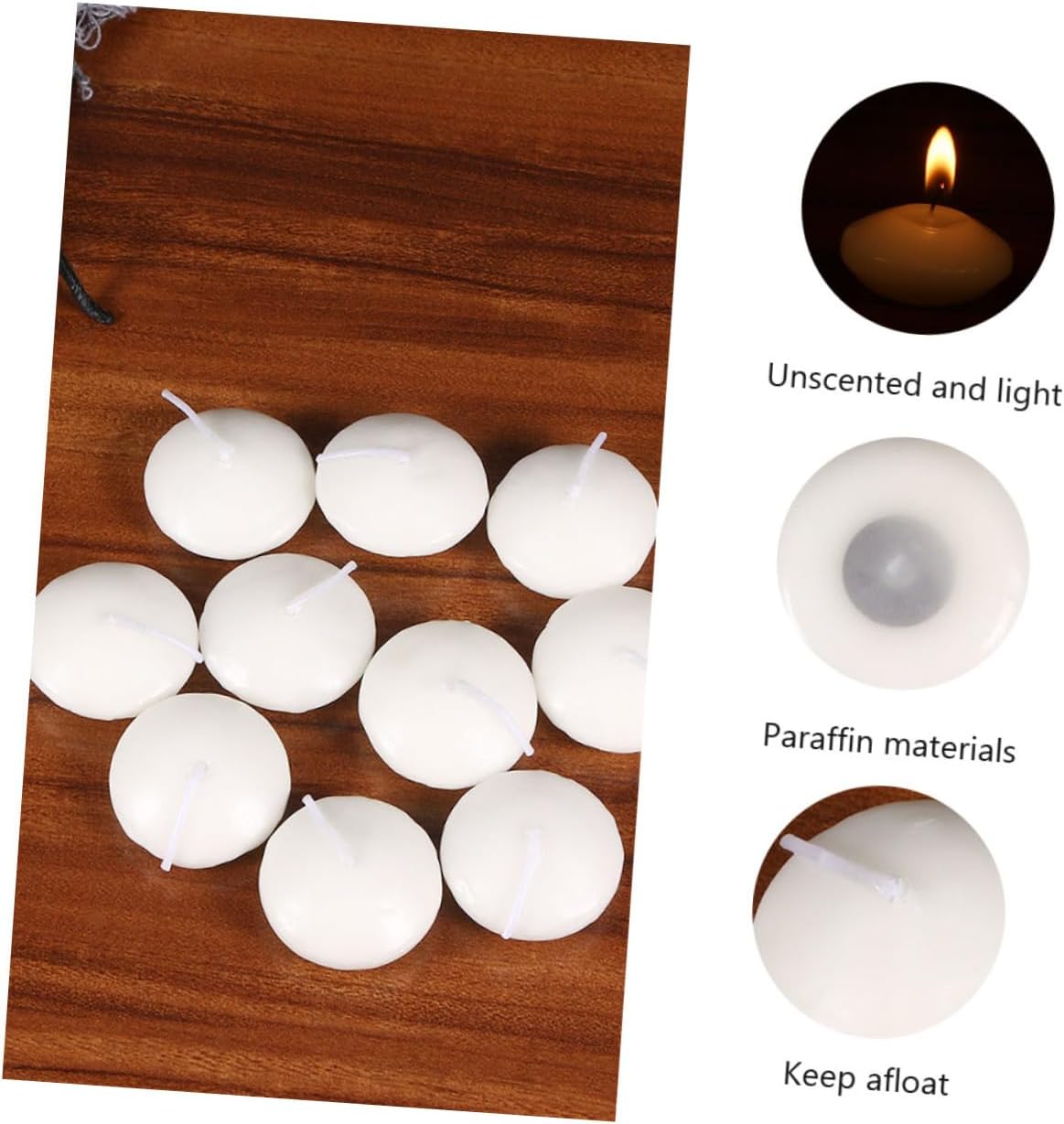 ABOOFAN 100pcs Floating Candles Elegant Spherical Wedding Candles for Centerpieces Reception Decorations and Romantic Events Unscented Party