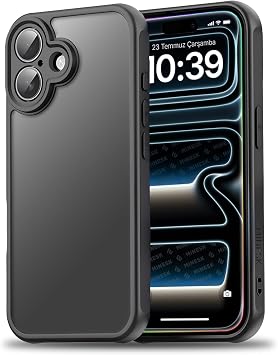 MattCover Series Back Matte Polycarbonate Edges Silicone and Corners Reinforced Camera Protected slim Silicone Case for Minesque iPhone 16 (Flat, 16)