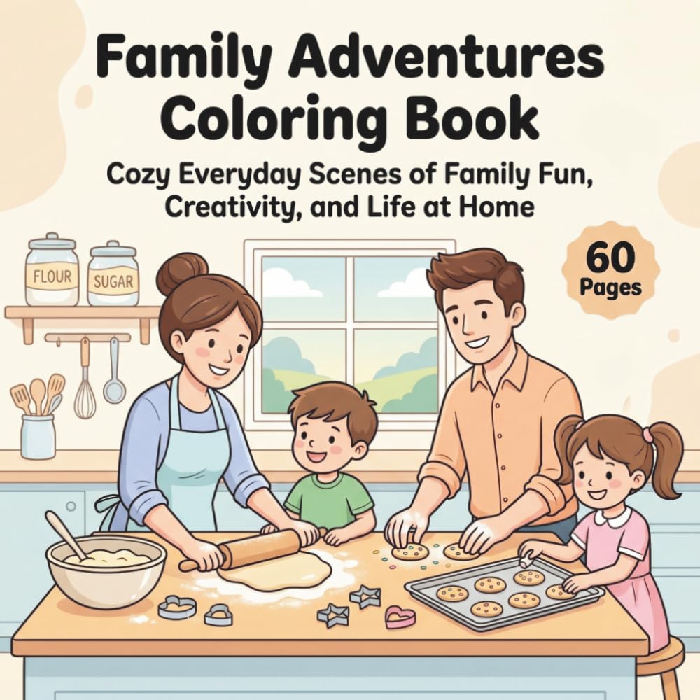 Family Adventures Coloring Book: Cozy Everyday Scenes of Family Fun, Creativity, and Life at Home