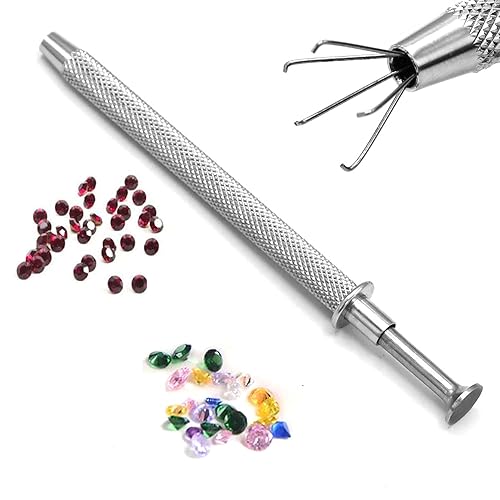 OdontoMed2011 Prong Holder Diamond Holder Pick-up Tool Stainless Steel 5 Prongs Diamond Claw Tweezers Parts Beads Diamond Gems Prong Tweezer Catcher