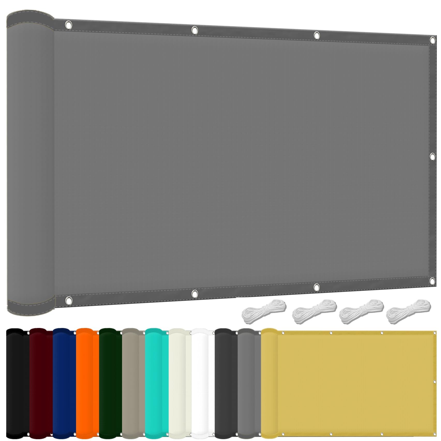 Żagiel Przeciwsłoneczny 210 x 210 cm 98% Odporności Na Promieniowanie Uv, Wiatroszczelność, Wodoodporność, Tkanina Przeciwsłoneczna, Osłona, Na Taras, Balkon, Ogrodu, Jasny szary