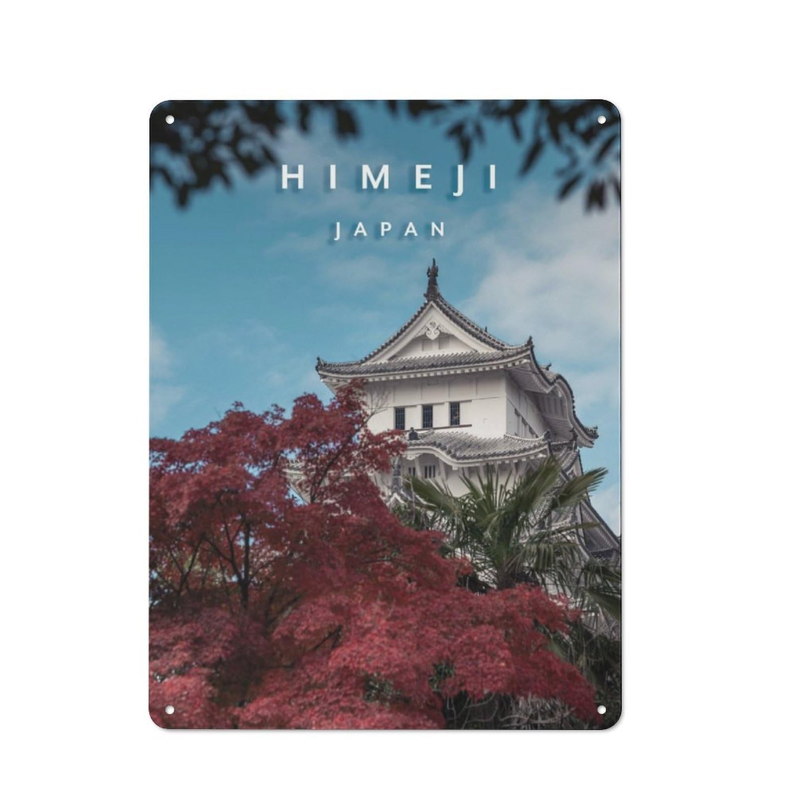 Junmoney Himeji Castle Country Country Metal Sign 40X30cm Featuring Rustic Kitchen Decor For Cottage, Kitchen, Hallway Or Breakfast Nook