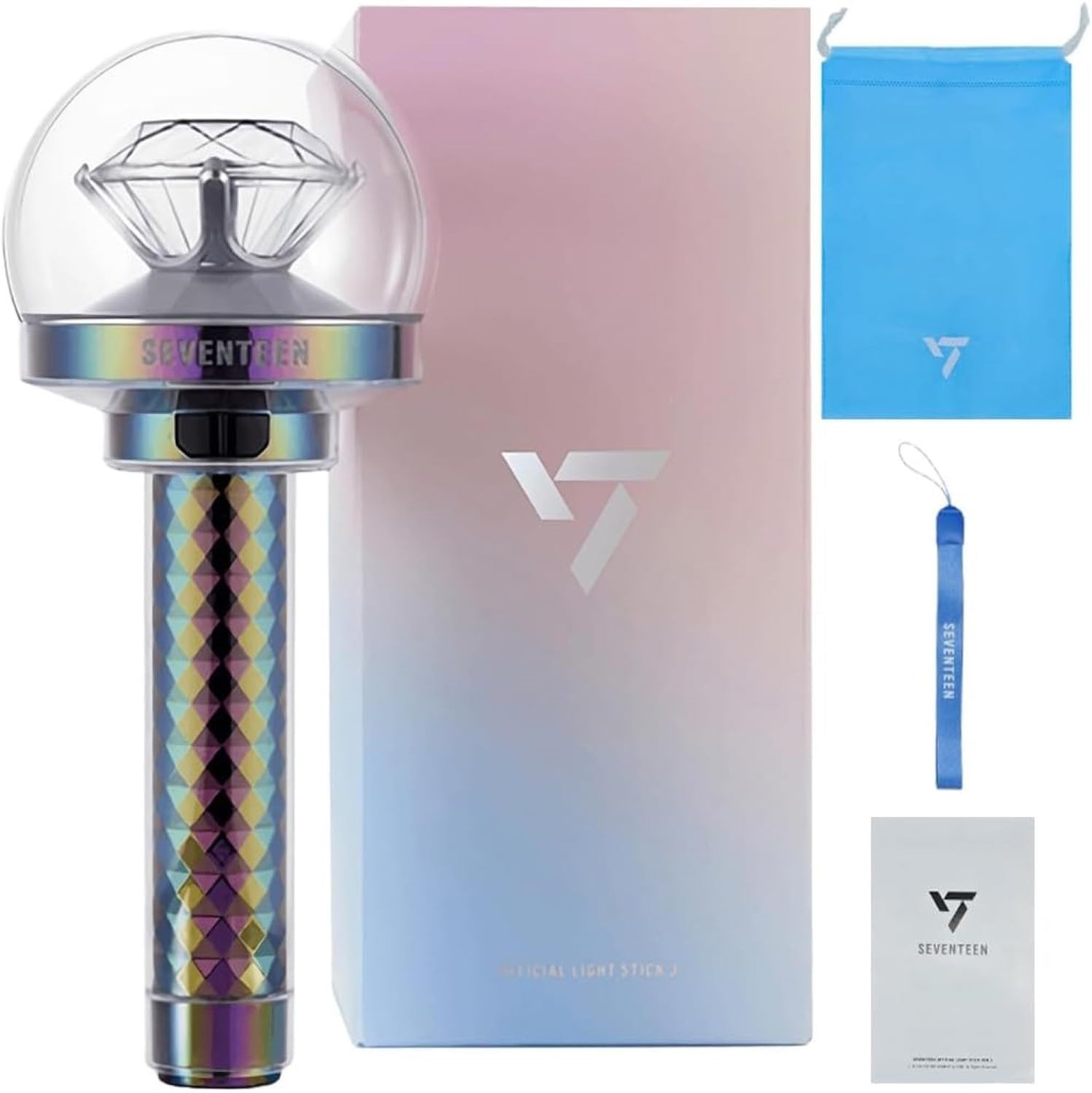 SHOP360.IN ; it revolves around you Plastic LED Careflection Seventeen Lightstick Official Ver 3 Carat Bong Kpop Merch Merchandise, Multicolor-image-22