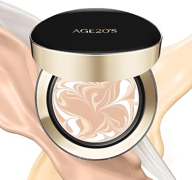 AGE 20s Official Refill Containing Signature Intense Coverage 71% Essence Cushion Foundation, Sunscreen Makeup SPF 50+ #13 Ivory 14g x 2 pieces