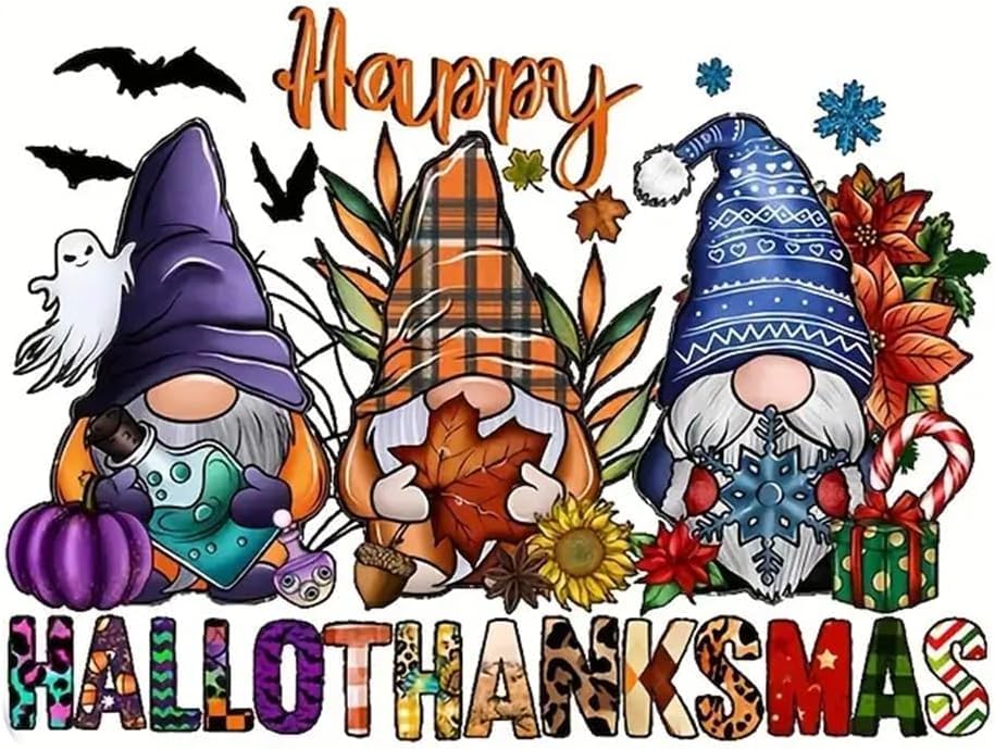 Halloween Stamped Cross Stitch Kits for Beginner,...