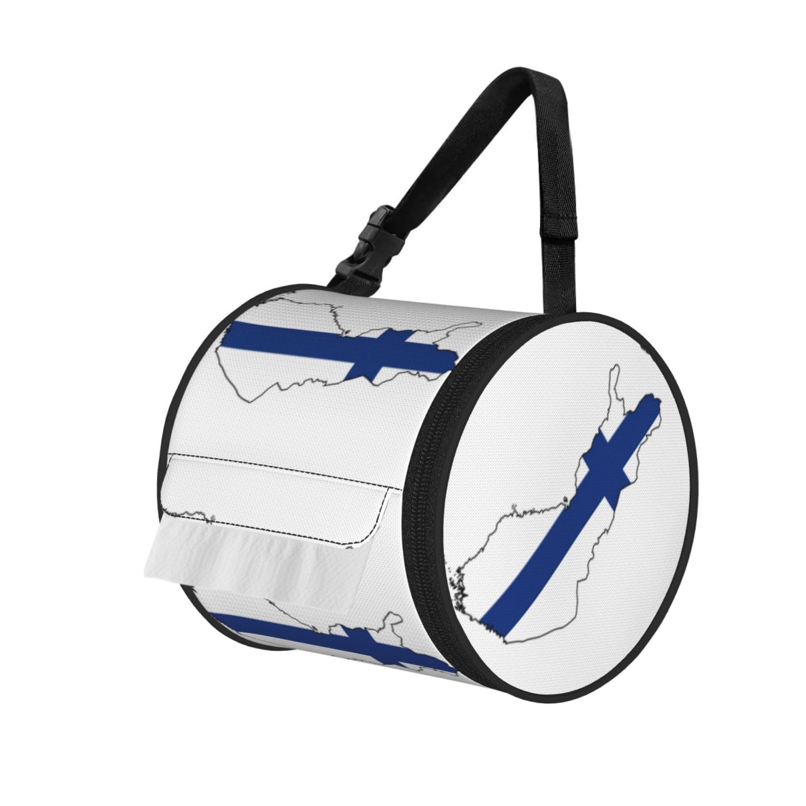 Finnish Flag Map Print Fashion Tissues Organizer Box, Hanging Tissue Holder For Purse Coins For Car Office Daily Outing