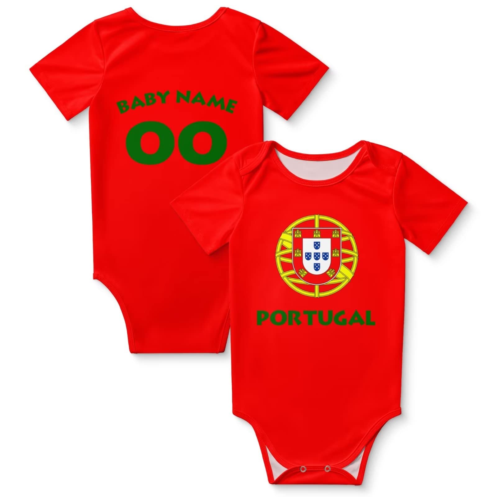 OfxxuCustom Baby Soccer Clothes,Baby National Team Soccer apparel,Personalized Name Number for Fans Boy Girl Gifts 3M-2T