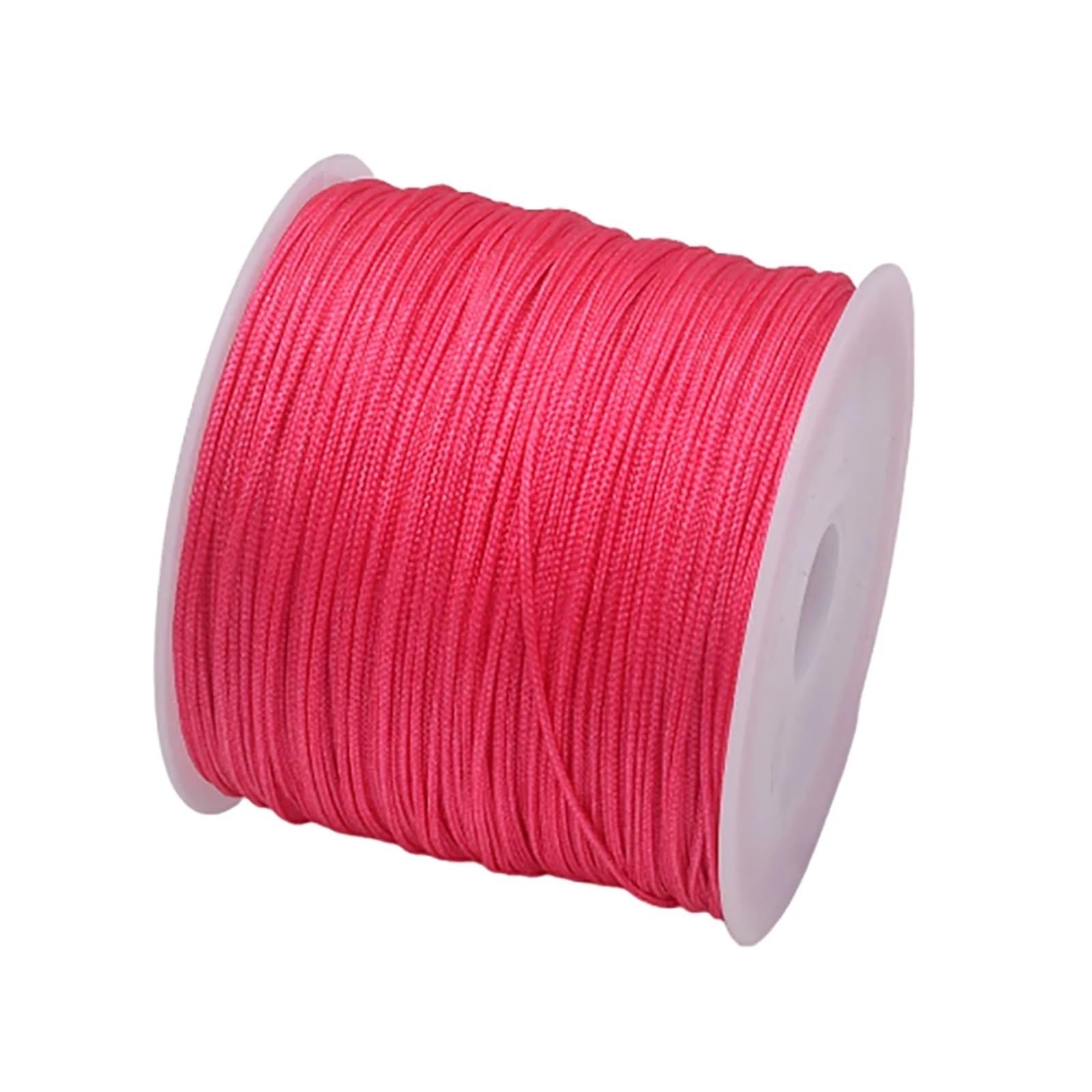 Elastyczny sznurek do bransoletek 20 rolek nylonowy 50 jardów 0.8mm pleciony satynowy tworzenie biżuterii frezowanie szycie naszyjników Craft(Rose Red)