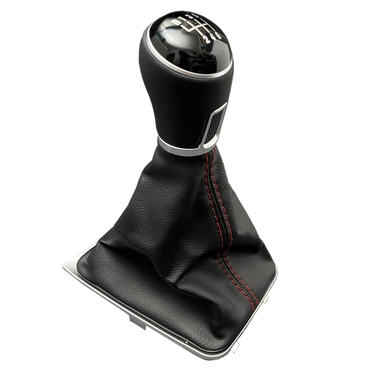 LSSOZMD Manual 5 6 Leather Gear Knob for for VW for Golf 7 MK7 2013-2018 for Lever Dust Boot Cover 5GG713203A 5GG 713 203A(LHD 6 Speed)