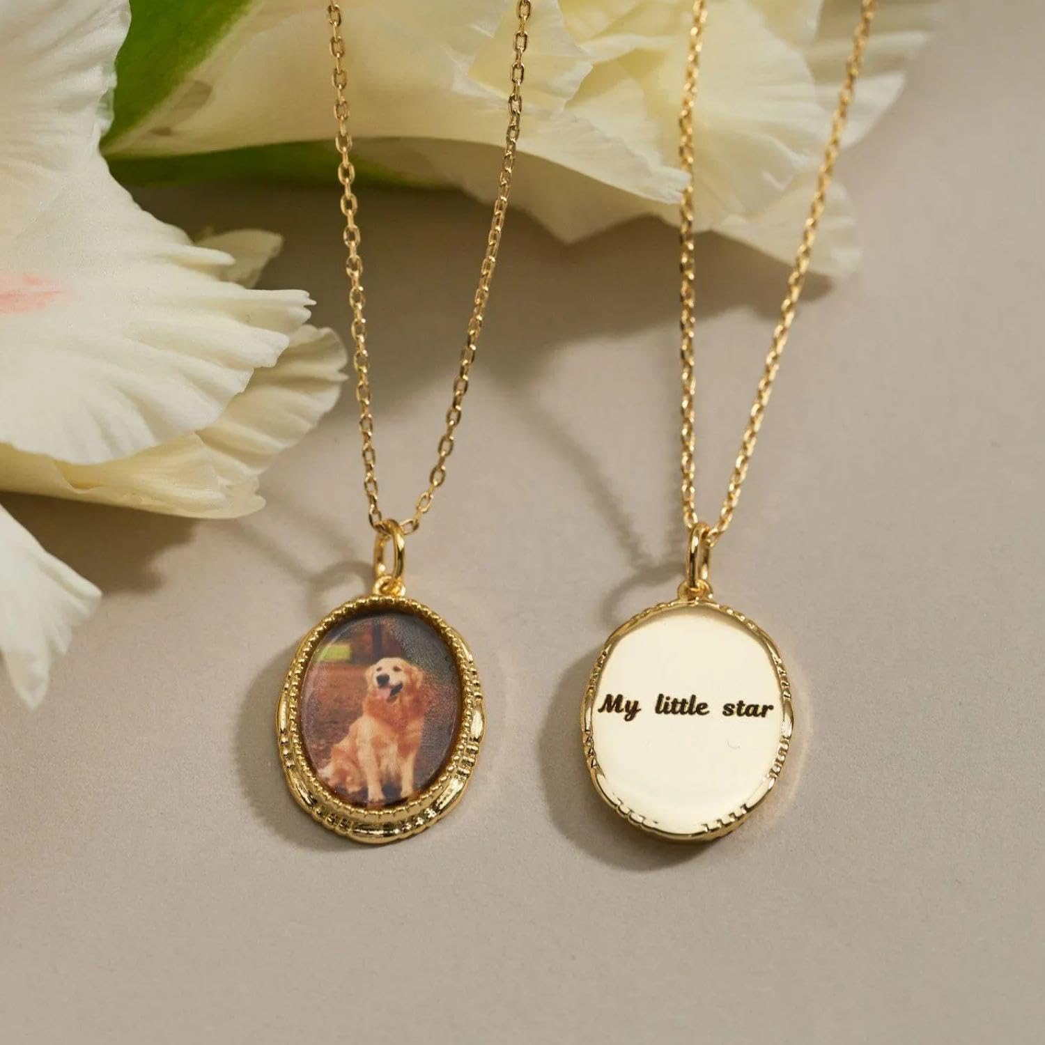 Personalized Photo Pendant Necklace for Women, Custom Picture Jewelry with 18K Gold Plating, Handmade Photo Necklace for Mom, Bridesmaid, Girlfriend, Birthday Christmas Gifts