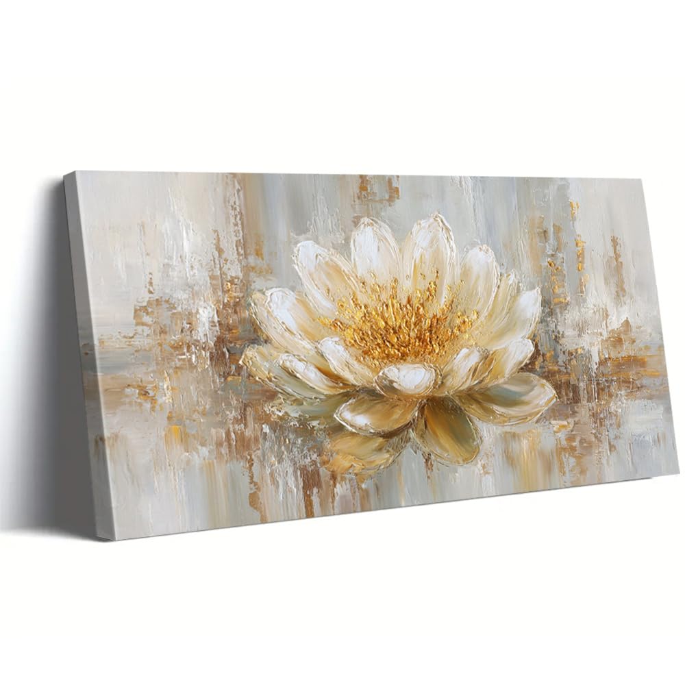 AEFOUU Canvas Wall Art Print Golden Bloom Canvas Paintings Art Prints, Abstract Artistry Wall Artwork Modern Home Decor Poster(55x110cm/22x44in/Frameless)