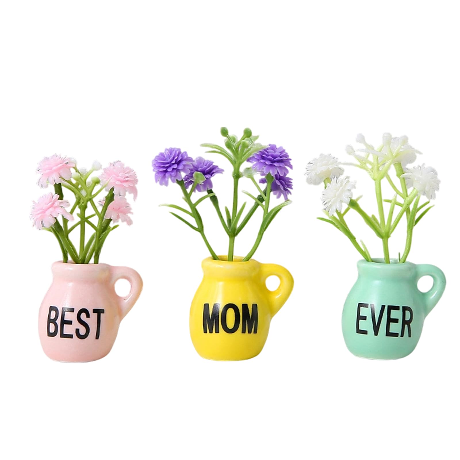 Oxxggkao Minis Vase Magnets for Fridge Minis Ceramic Vase with Artificial Flower Refrigerator for Kitchen Locker Decors Refrigerator Decorative