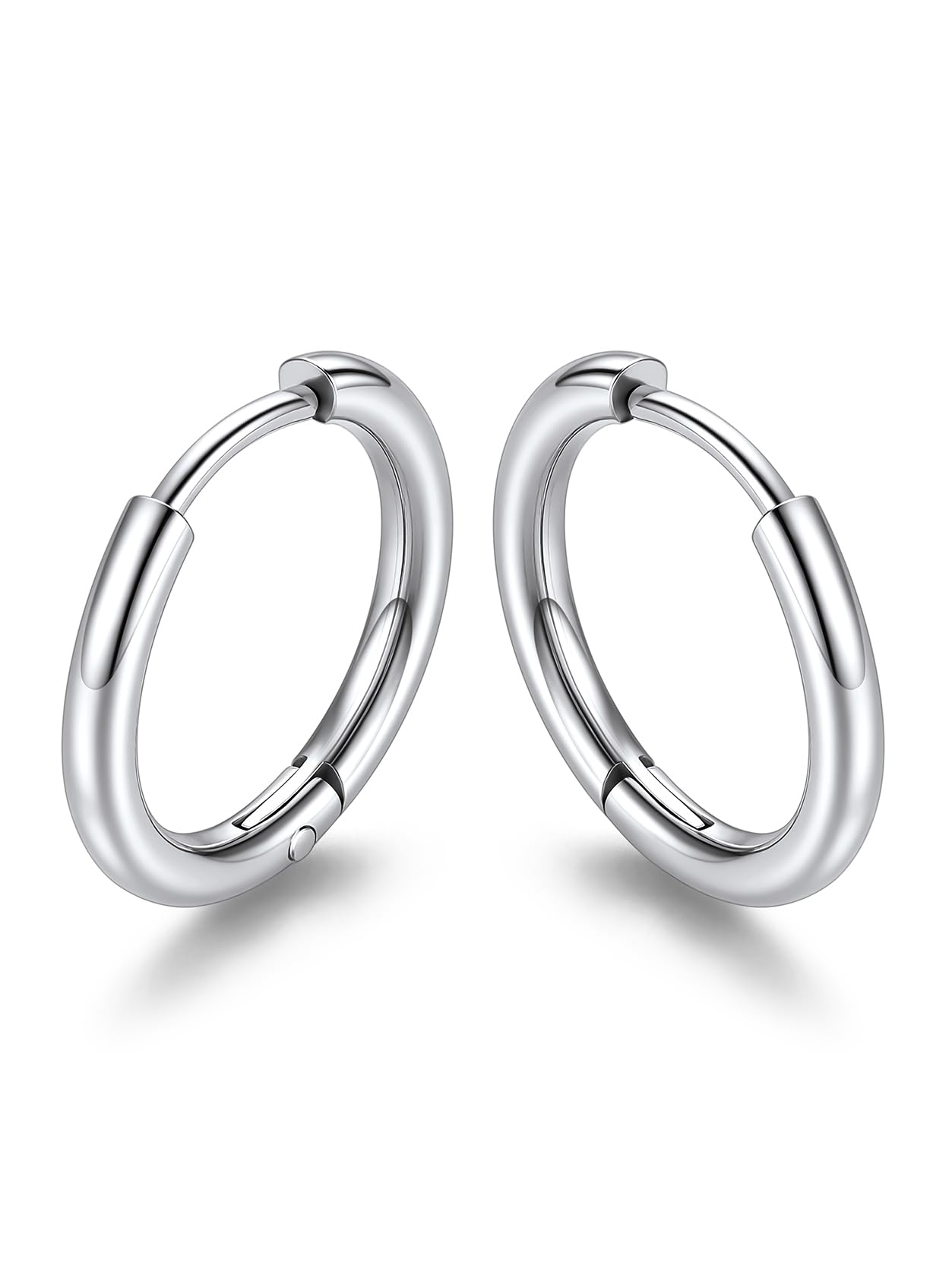 GoldChic Ohrringe Damen Creolen 7mm/9mm/12mm/14mm/16mm Edelstahl Helix Piercings Silber/Gold/Schwarz Creolen klein Huggie Ohrringe Hoop für Damen Herren