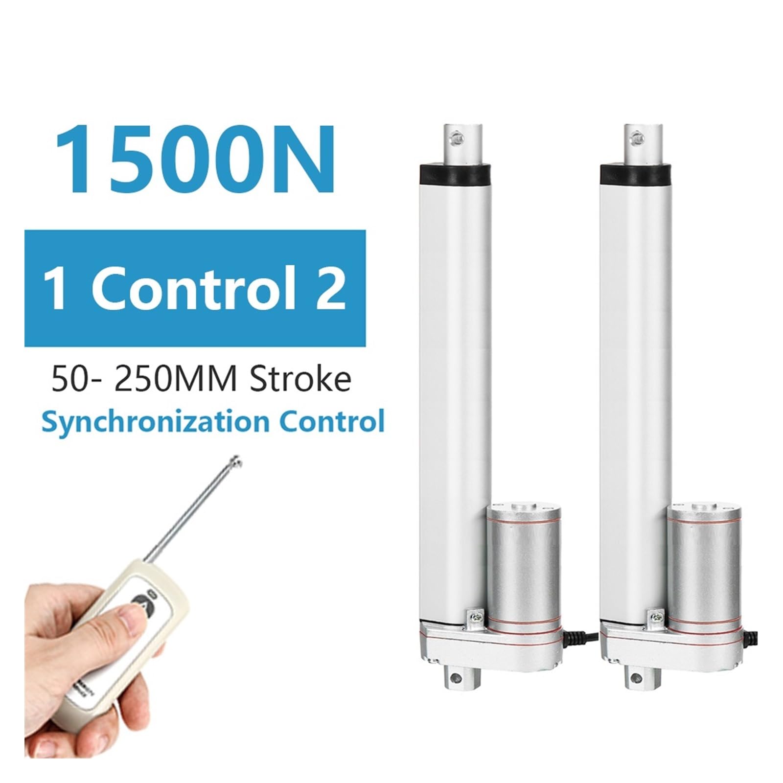 1 sterowanie 2 siłownik liniowy + pilot zdalnego sterowania 12V DC elektryczny silnik z metalową przekładnią synchroniczne, Ciężki obowiązek(12V 700N 15mm s,Stroke 250mm)