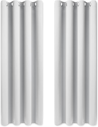 Miniatura 207 de COSVIYA Cortinas 100% opacas para dormitorio con forro negro, bloqueo de luz completa, aislamiento térmico y ojales, tratamiento de ventana de 54