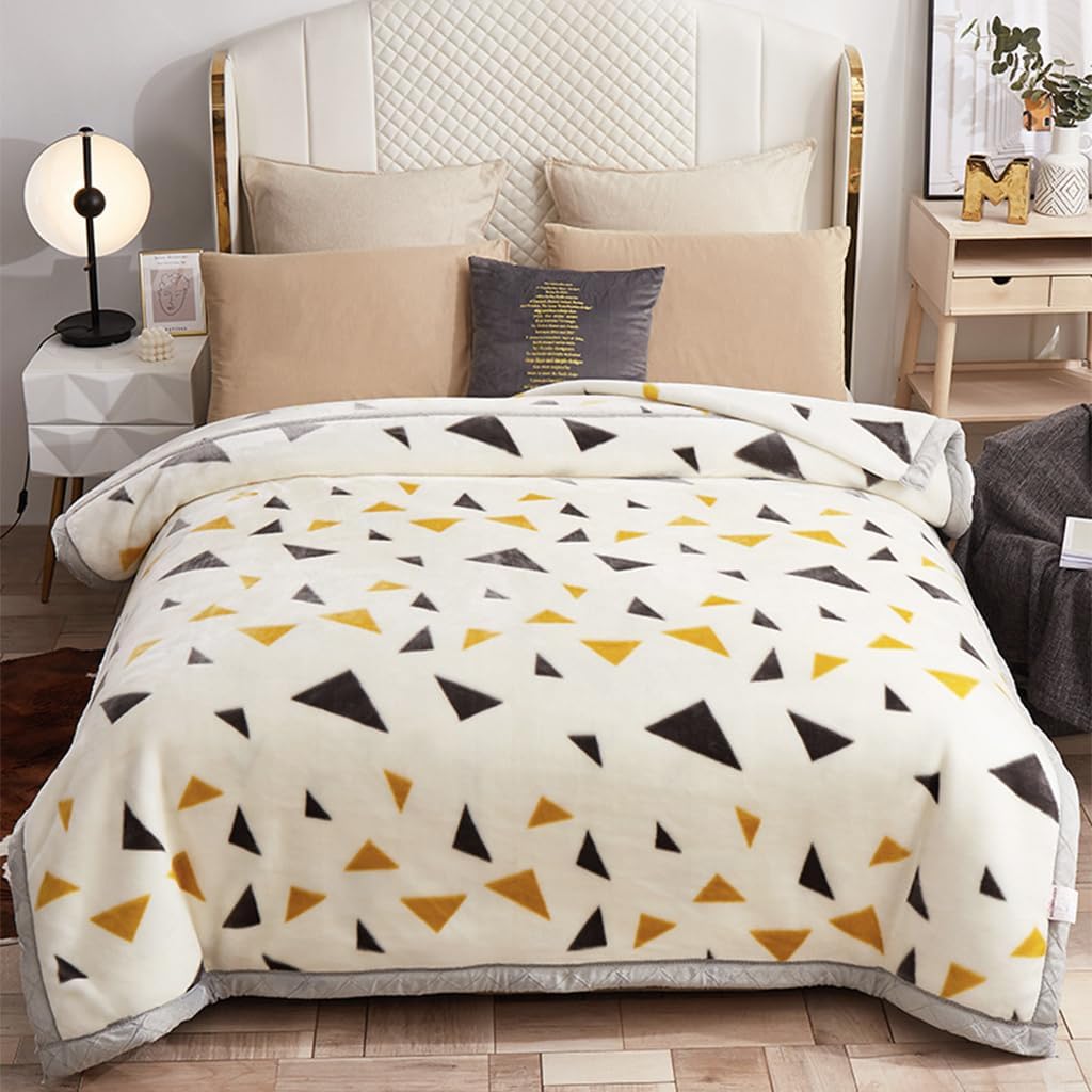 Fleece Blanket Quee King Size,Plush Korean Mink Blanket,4Kg - 2 Plyprinted Heavy Blanket for Winter - Ultra Soft Microfiber Sofa Fleece Blankets,N,150x200cm2kg(59x79In4.4LB)