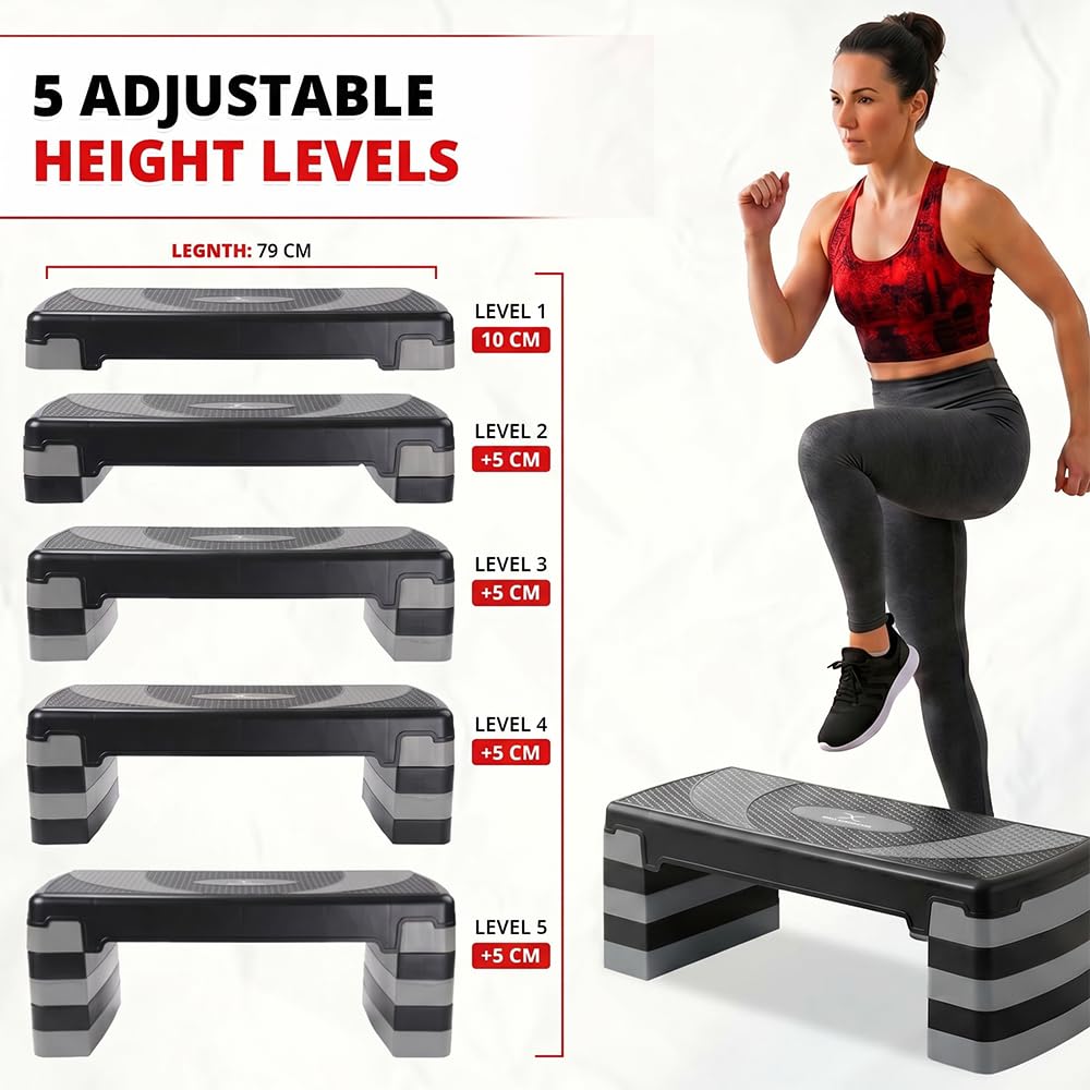 Passi aerobici multi-livello regolabili 2-5 livelli per palestra cardio pilates