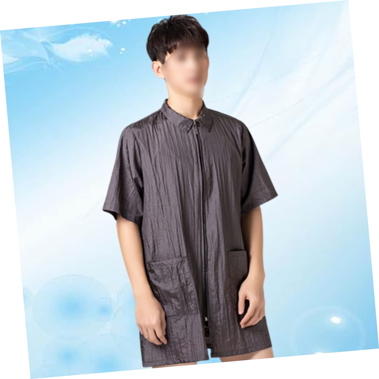 FRCOLOR Ensemble de 2 Vêtements de Travail à Manches Courtes pour Homme Et Femme Gris avec Capillaire