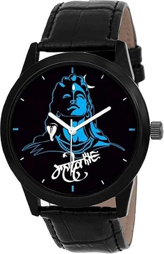 Tarido TD_MAHADEV001 MAHADEV Black dial Black Genuine Leather Strap Analogue Wrist Watch - for Men