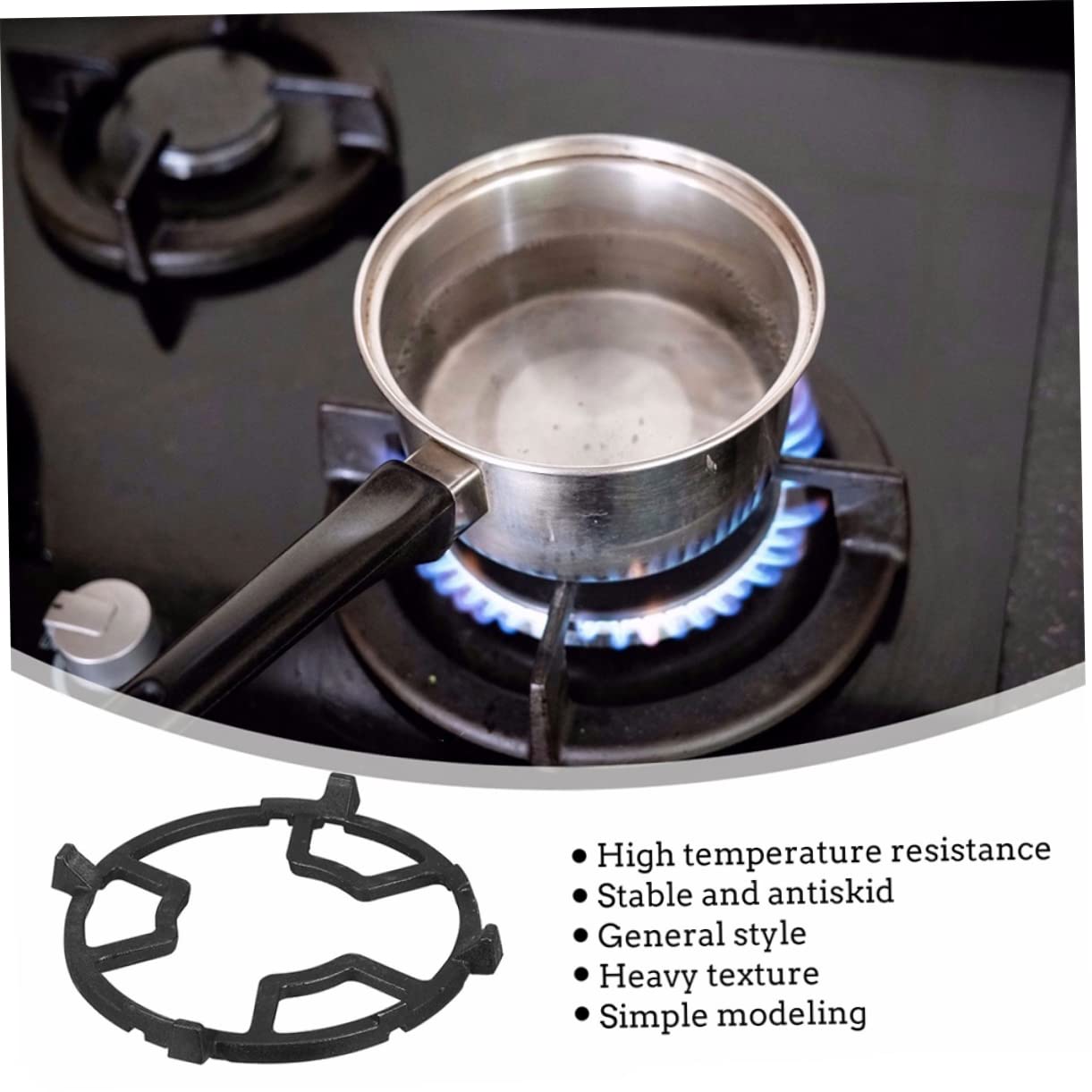 BESTOYARD 2 Piezas Rejilla para Ollas de Cocina de Gas Anillo de Hierro Fundido para Wok Soporte Antideslizante para Quemador de Estufa de Gas de Soporte de Hierro para Estufa Rejilla para C