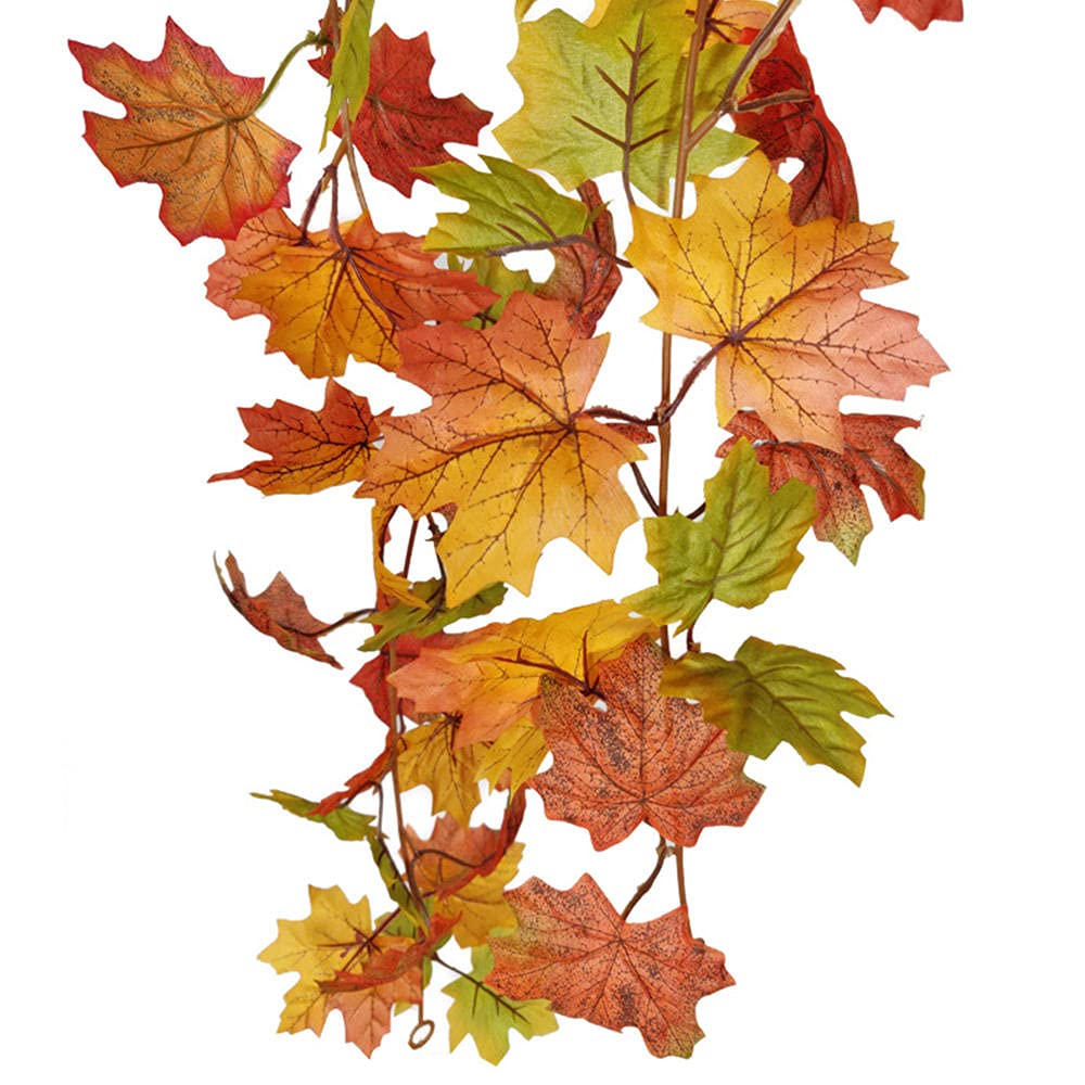 Set di 6 ghirlande di foglie d'acero artificiali nere da 175 cm, da appendere, per decorazioni da tavola, Ringraziamento, Halloween | Leroy Merlin