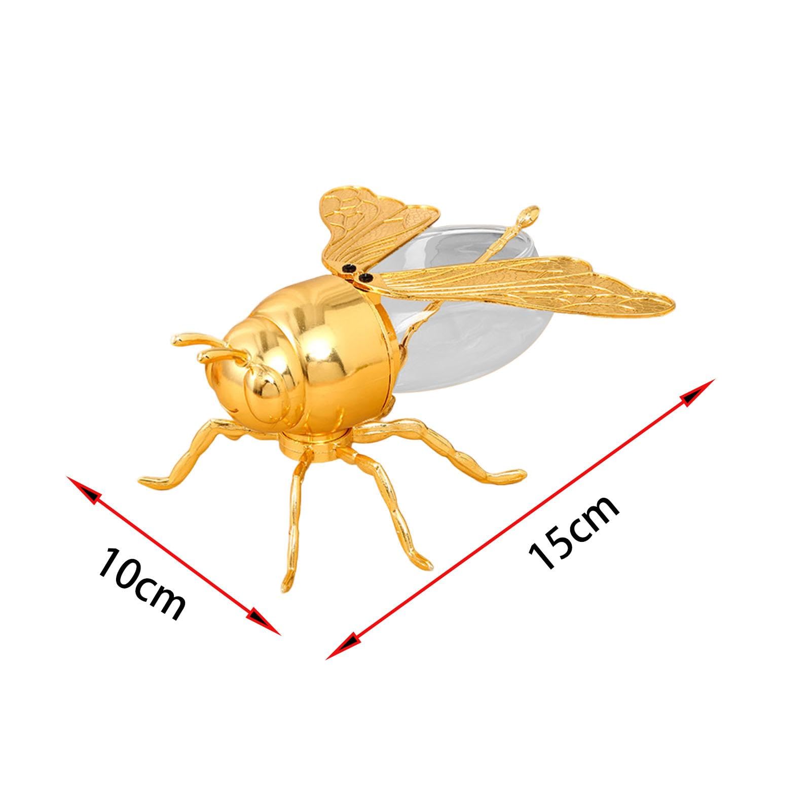 Qianly Bee Shaped Honey Jar Condiment Pot Canister Creative Ornament Modern Container Sugar Pots for Dinner Home Housewarming Gift, 15cmx10cmx7cm