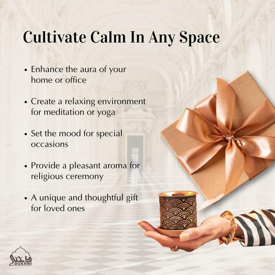 Oud Al Mukhtar, Qamar, Habayeb Bakhoor by Dukhni - (3 Trays x 9 piece Each) & Taj Exotic Burner | Perfect for Prayer & Meditation. Great Gift for Ramadan & Eid