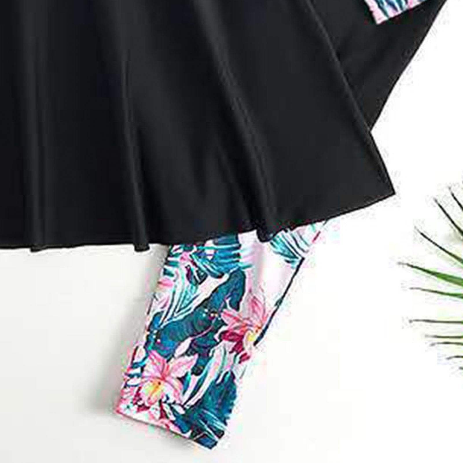 Generisch Mädchen Badeanzug mit Langen Ärmeln, 2 teiliges Set mit Rashguard, Badeanzüge für Teenager Schwimmanzug Damen Reißverschluss Cover Up Schwimmanzug Full Cover Langarm Top Hose