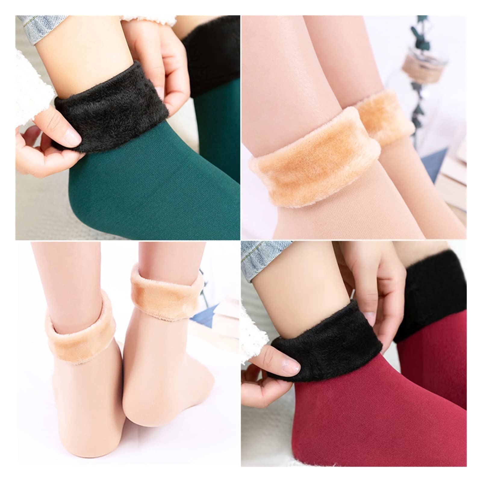 ZZSRJ 8 Paar Frauen Winter Winter warme Socken verdickte Wollsocken (Color : 8 Pair Black, Größe : One Size)